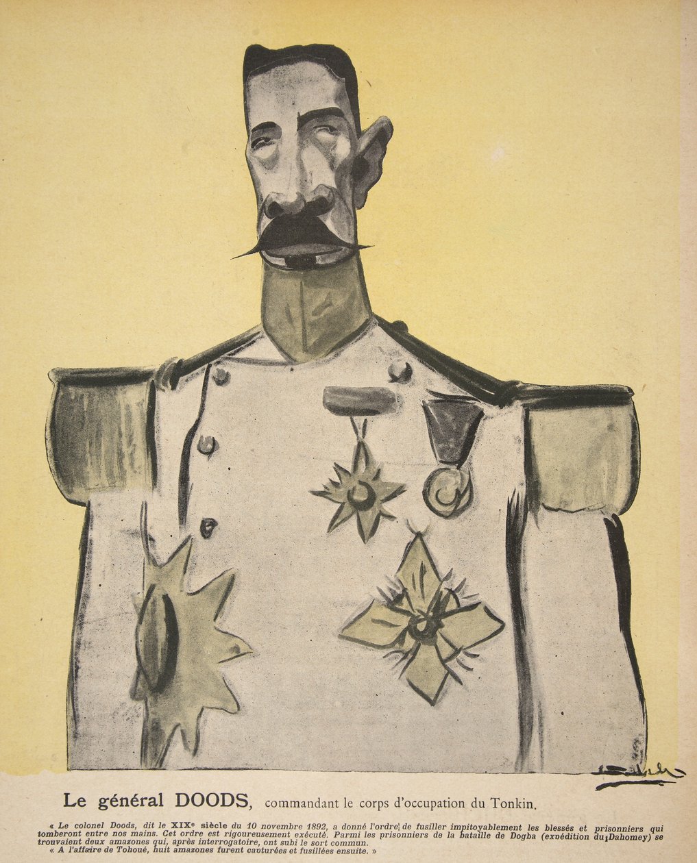 General Doods, der leder besættelseskorpset i Tonkin, illustration fra 
