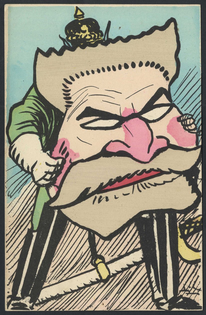 Postkort, satirisk i farver, ca. 1905: Tyskland Preussen, patriotisme - Jaures Jean - Illustration af Leal de Camara (1877-1948) af Leal de Camara