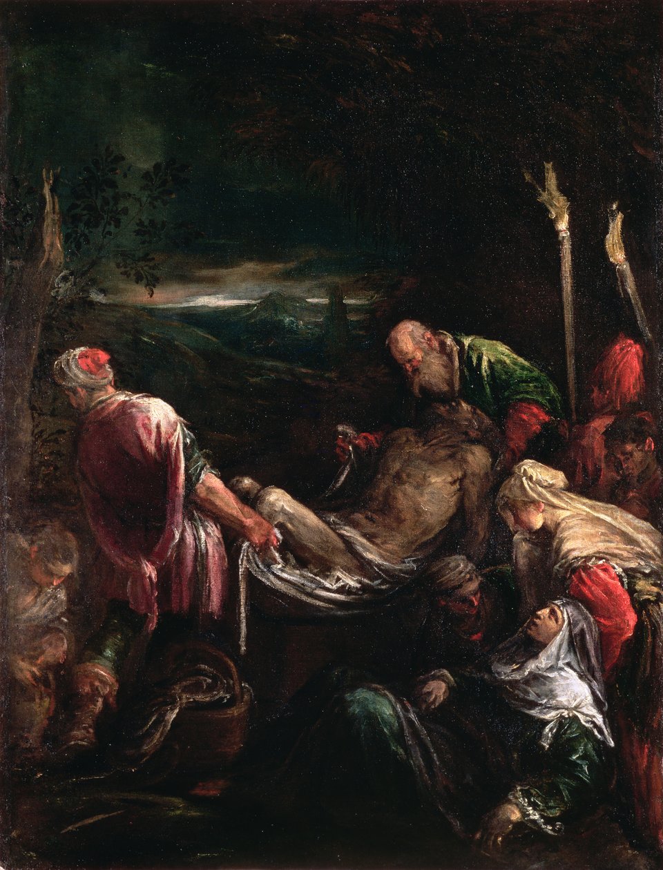 Kristi gravlæggelse, 1578-80 af Leandro da Ponte Bassano
