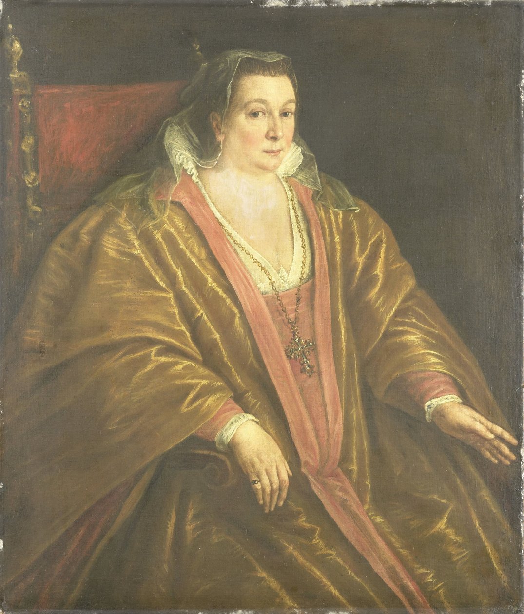 Portræt af en kvinde, sandsynligvis Morosina Morosini, hustru til Marino Grimani, dogen fra Venedig af Leandro Bassano (workshop of)