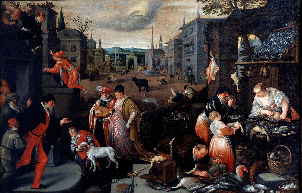 februar fra serien Årstiderne, slutningen af det 16. eller begyndelsen af det 17. århundrede af Leandro Bassano