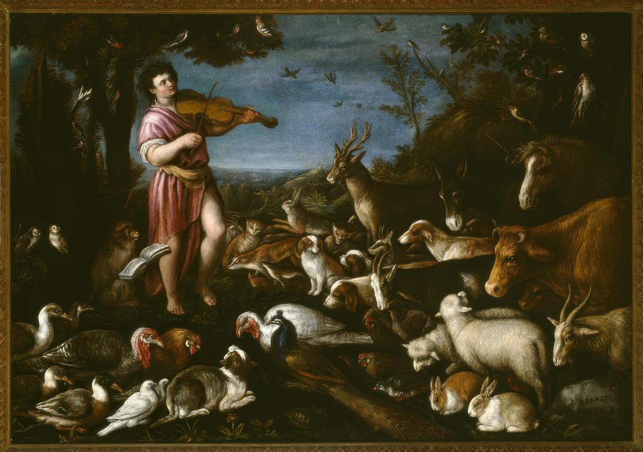 L. da Ponte Bassano, Orpheus fortryller dyrene / malerierne af Leandro Bassano