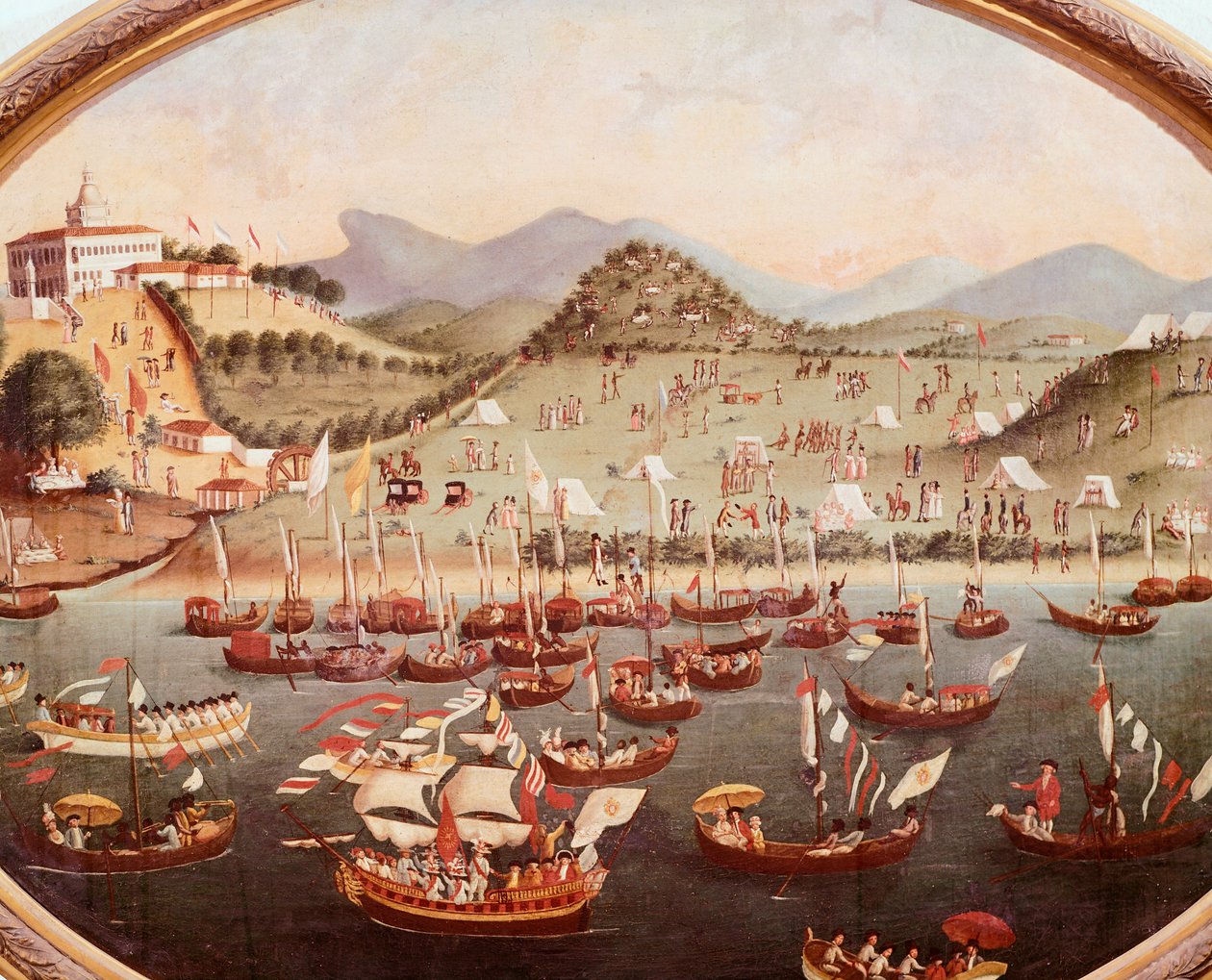 Procession af både på vandet foran Lazares Hospital, Rio de Janeiro af Leandro Joaquim