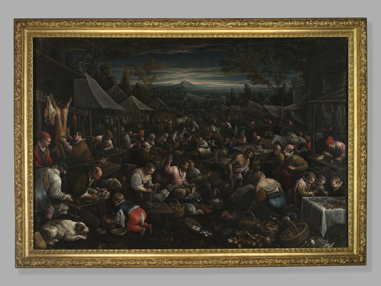 Lille Marked, ca. 1580-82 af Leandro da Ponte Bassano