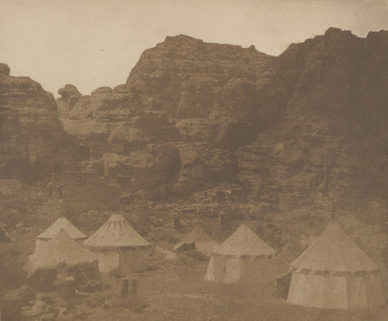 Ekspeditionslejr, Petra, 1852. af Leavitt Hunt.