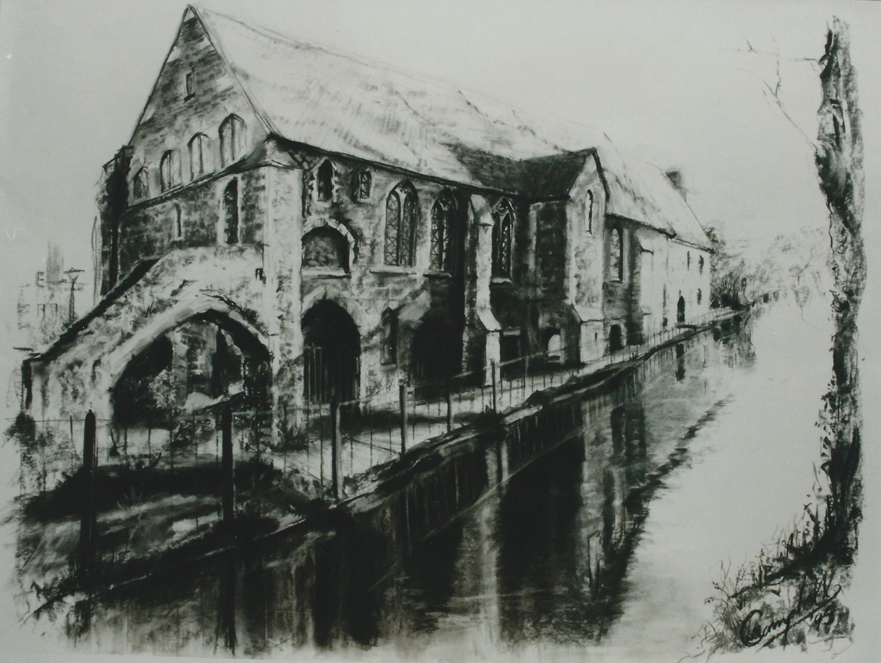 Blackfriars Canterbury, 2000 (kul på papir) af Lee Campbell