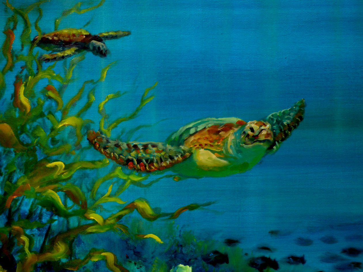 Grøn skildpadde, 2018, af Lee Campbell