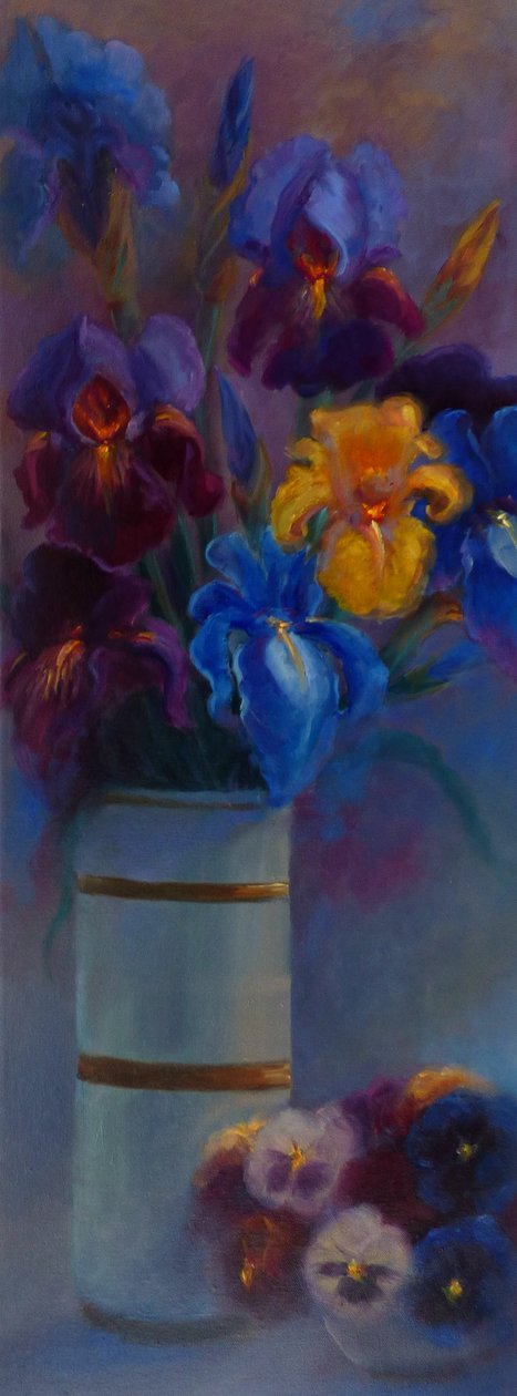 Iris og stedmoderblomster, 2018, af Lee Campbell
