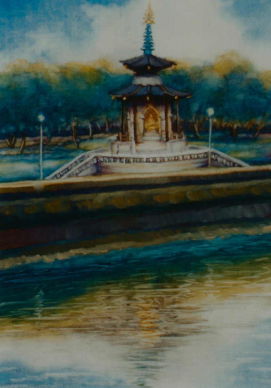 Peace Pagoda, 2005 (olie på papir) Battersea Park af Lee Campbell
