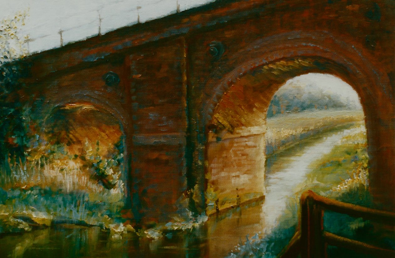Railway Arches, 1997 (olie på papir) af Lee Campbell