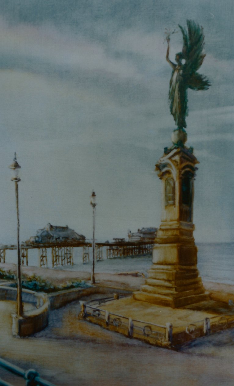 Angel of Hove, 2000 (olie på papir) Brighton-statuen af Lee Campbell