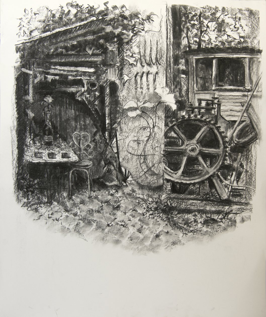 Eel Pie Textures, 2016, (kul på papir) af Lee Campbell