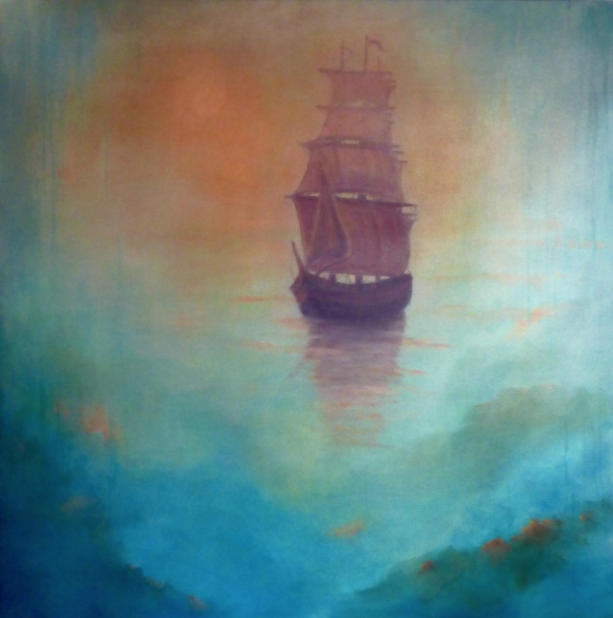 Fata Morgana (spøgelsesskib), 2020 (olie på lærred) af Lee Campbell