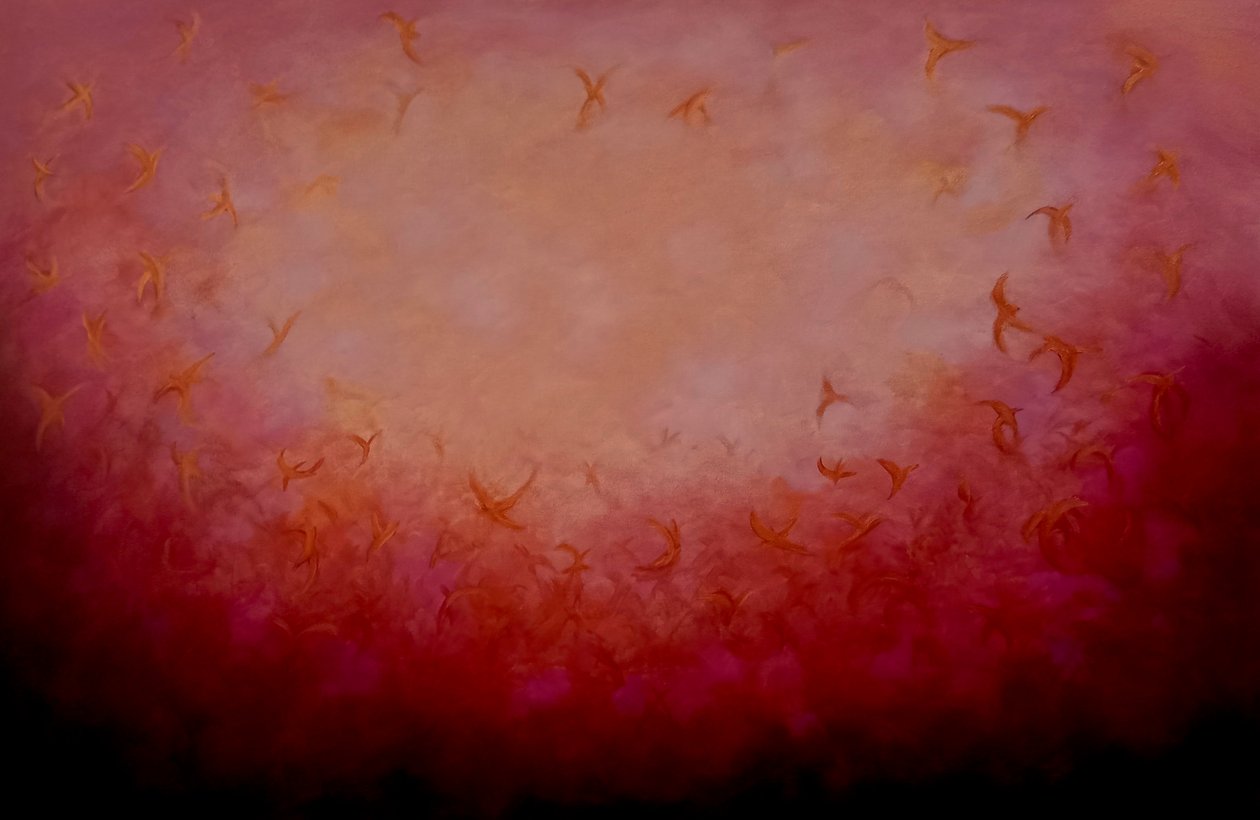 Firebirds, 2024 (olie på lærred) af Lee Campbell