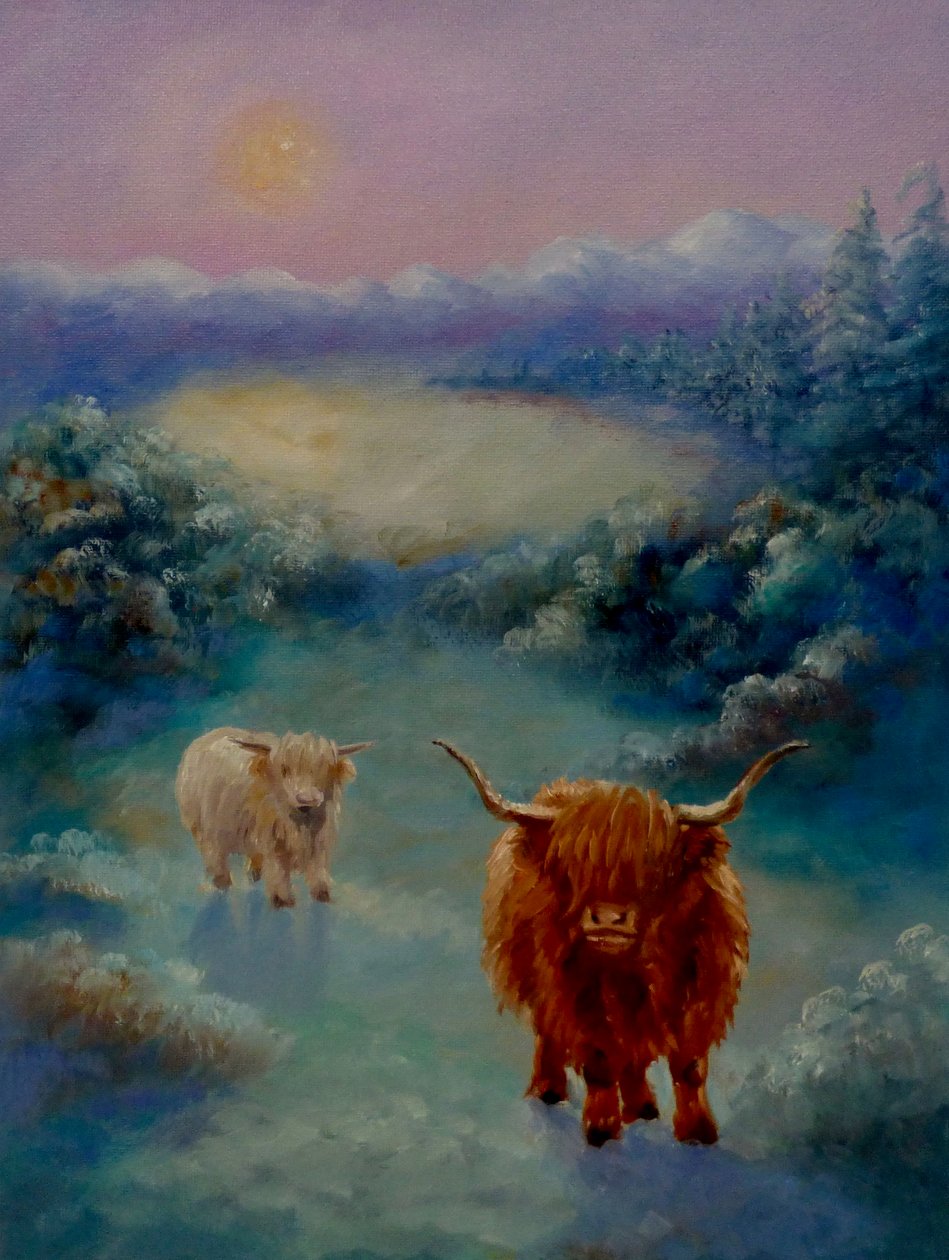 Highlanders, 2024 (olie på lærred) af Lee Campbell