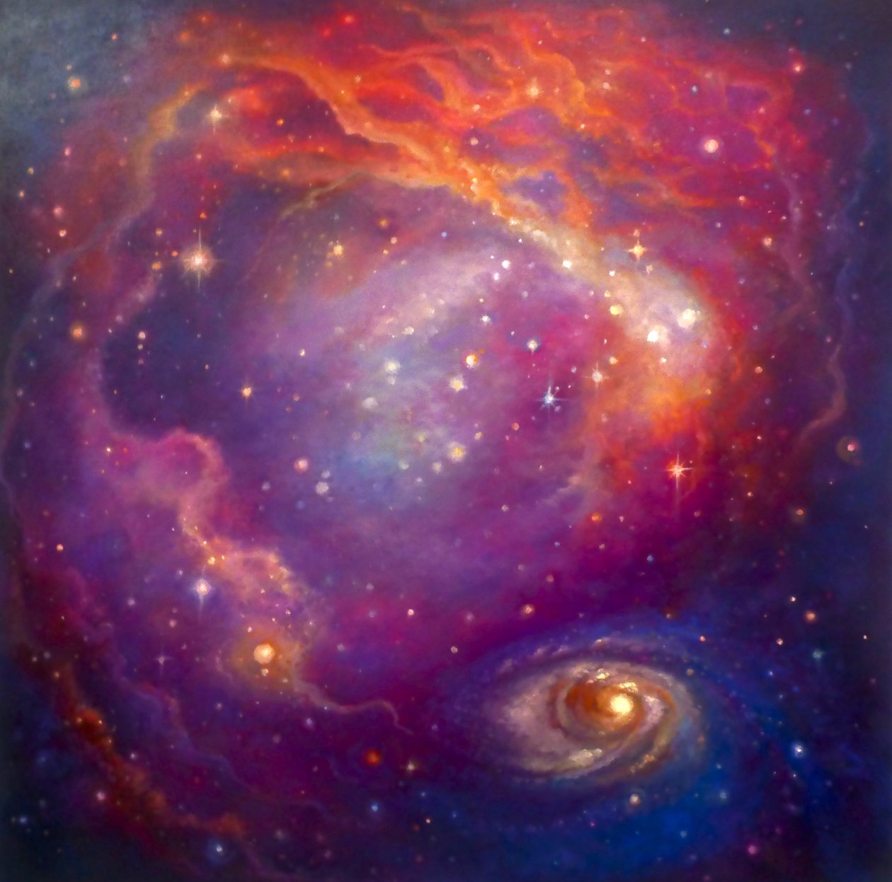 Nebula Amethyst, 2023 (olie på lærred) af Lee Campbell
