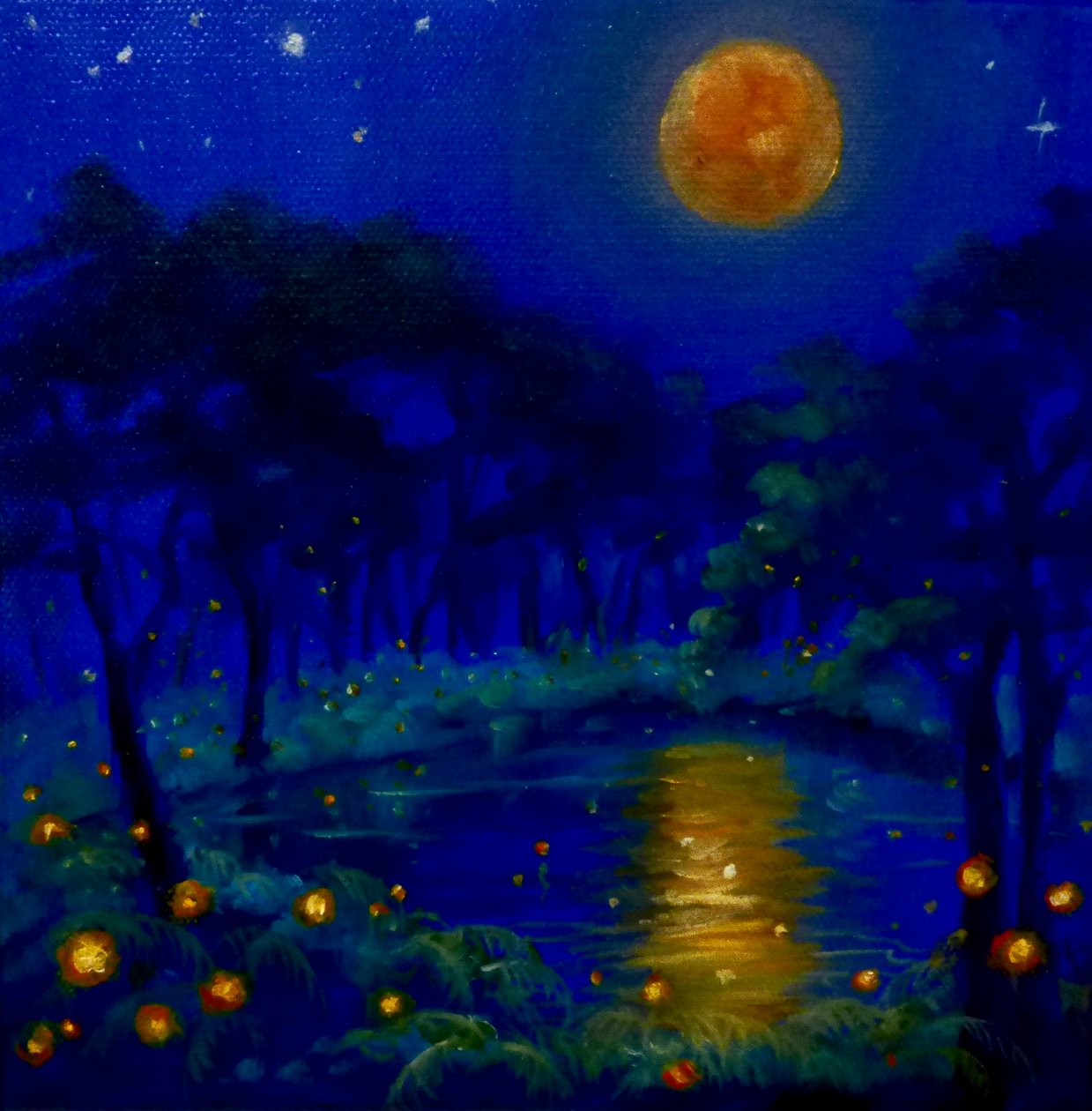 Nightlights, 2020, (olie på lærred) af Lee Campbell