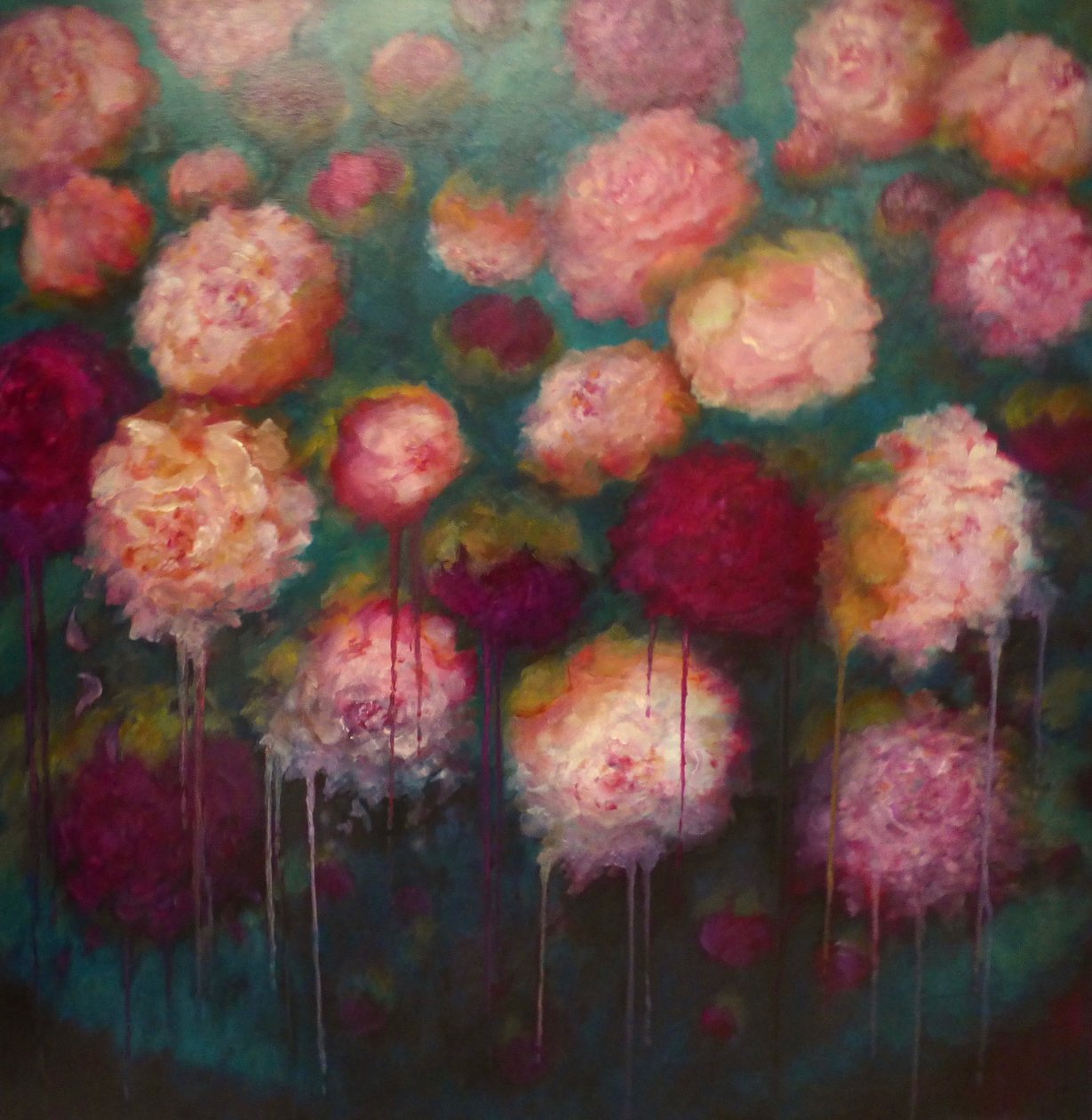 Peony Roses, 2024 (olie på lærred) af Lee Campbell