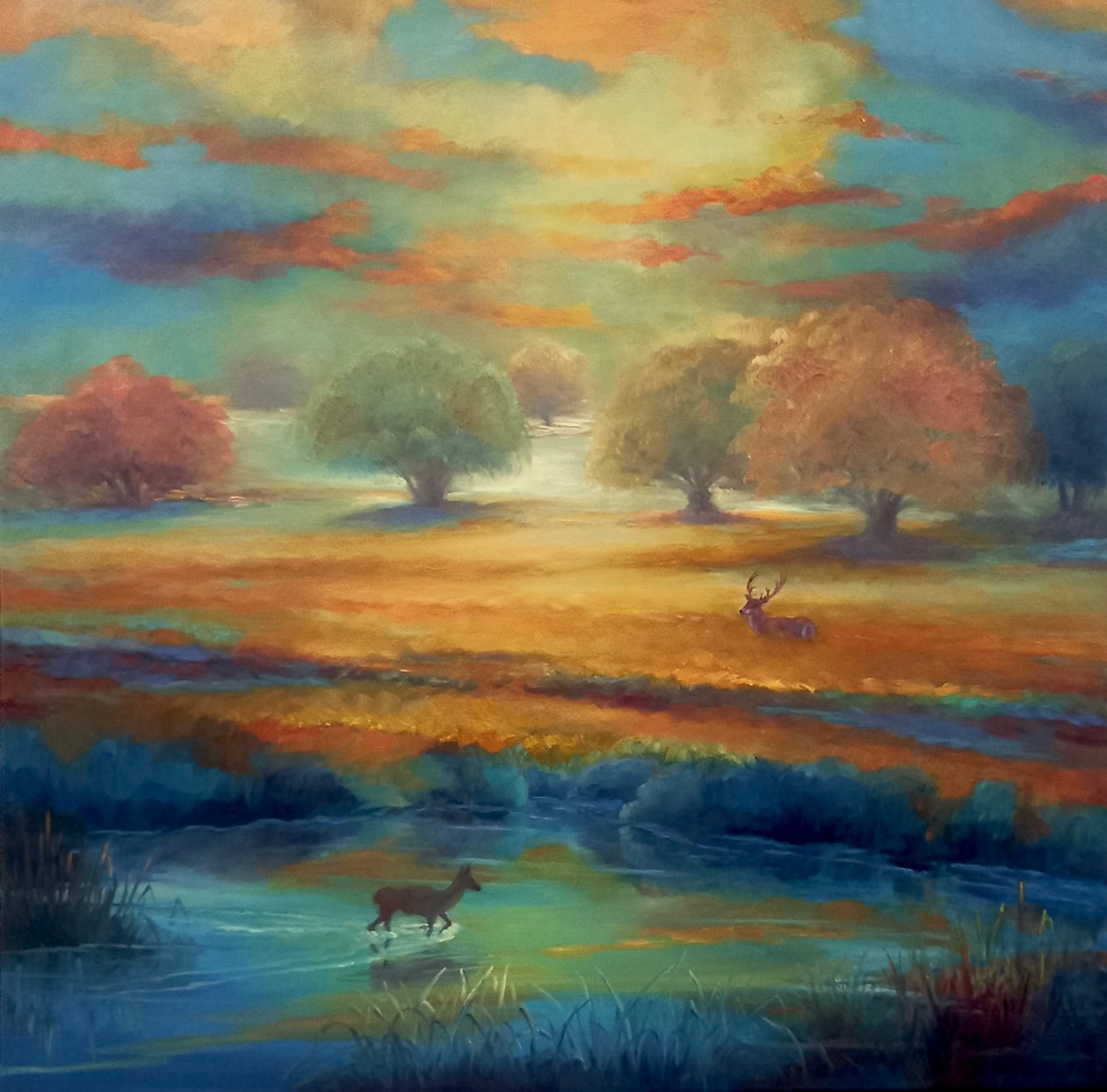 Richmond Park, Grøn og guld, 2021 af Lee Campbell