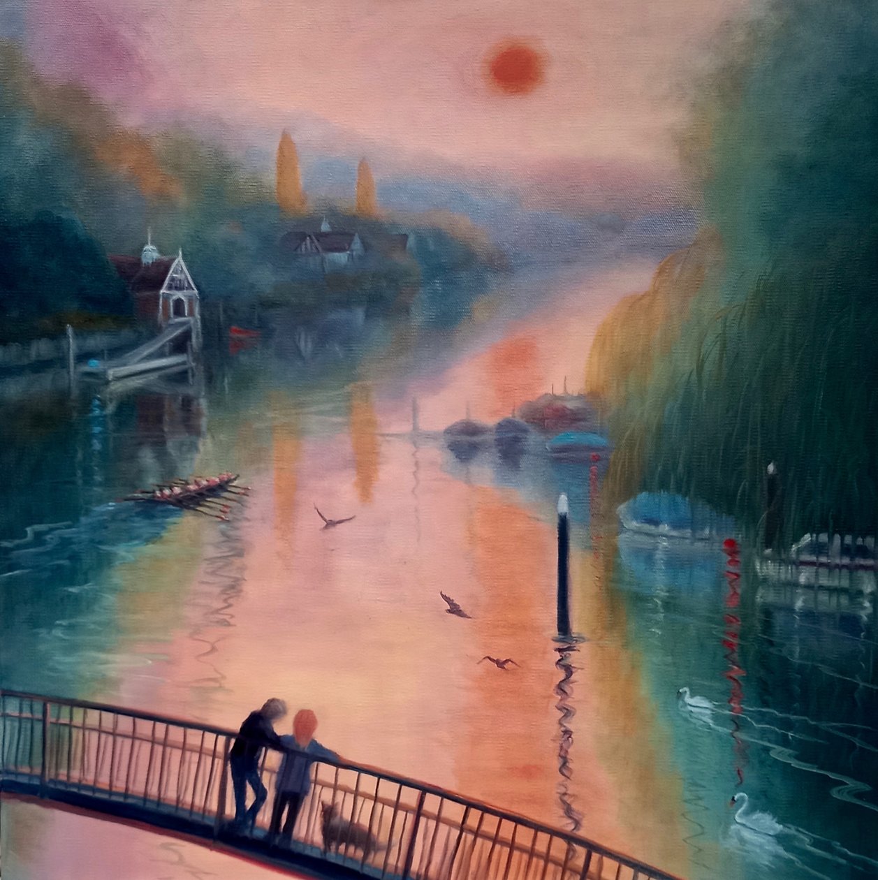 Sommermorgen, Eel Pie Island, Twickenham, 2021 af Lee Campbell