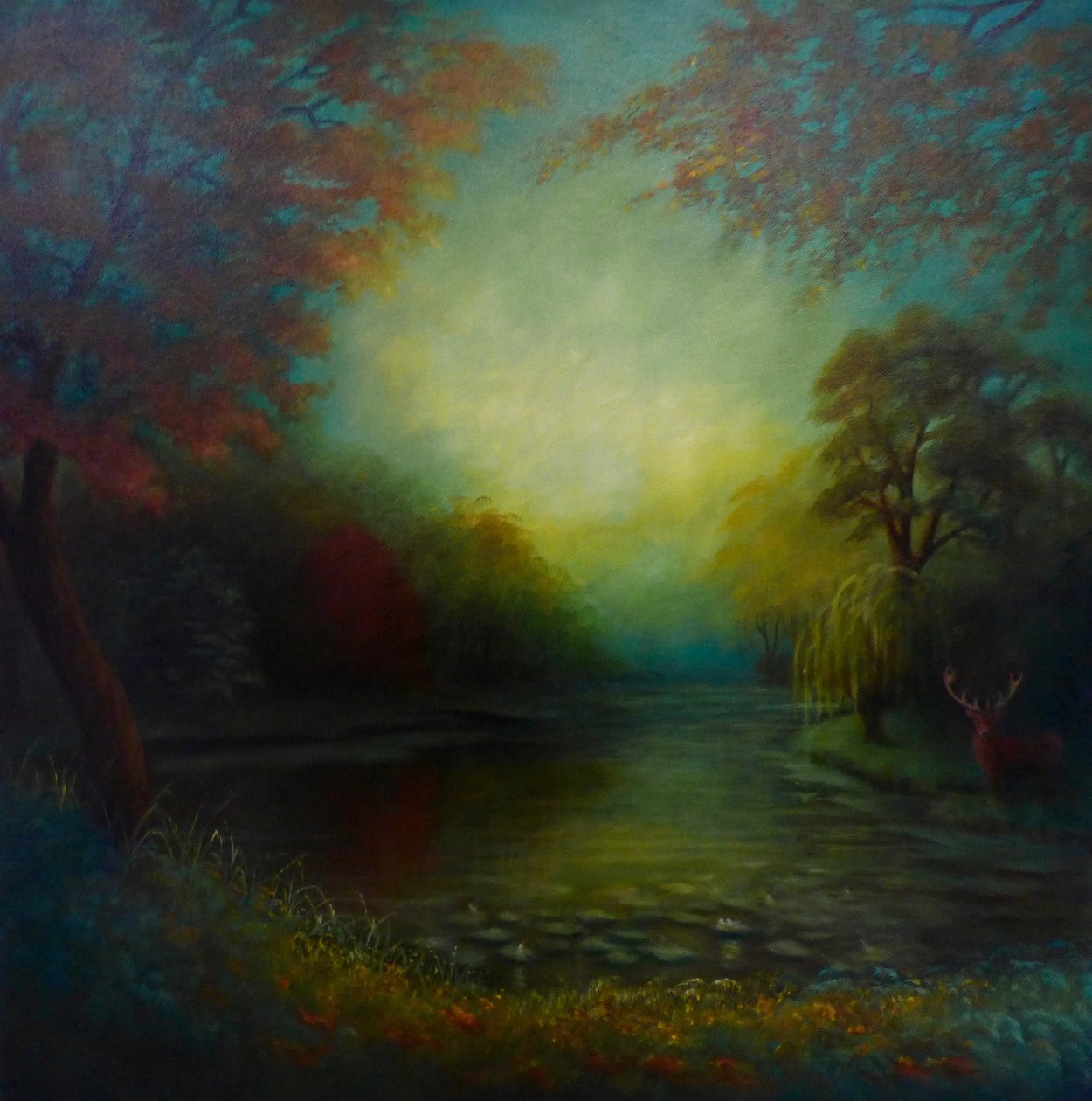 Sylvan Glade, 2024 (olie på lærred) af Lee Campbell