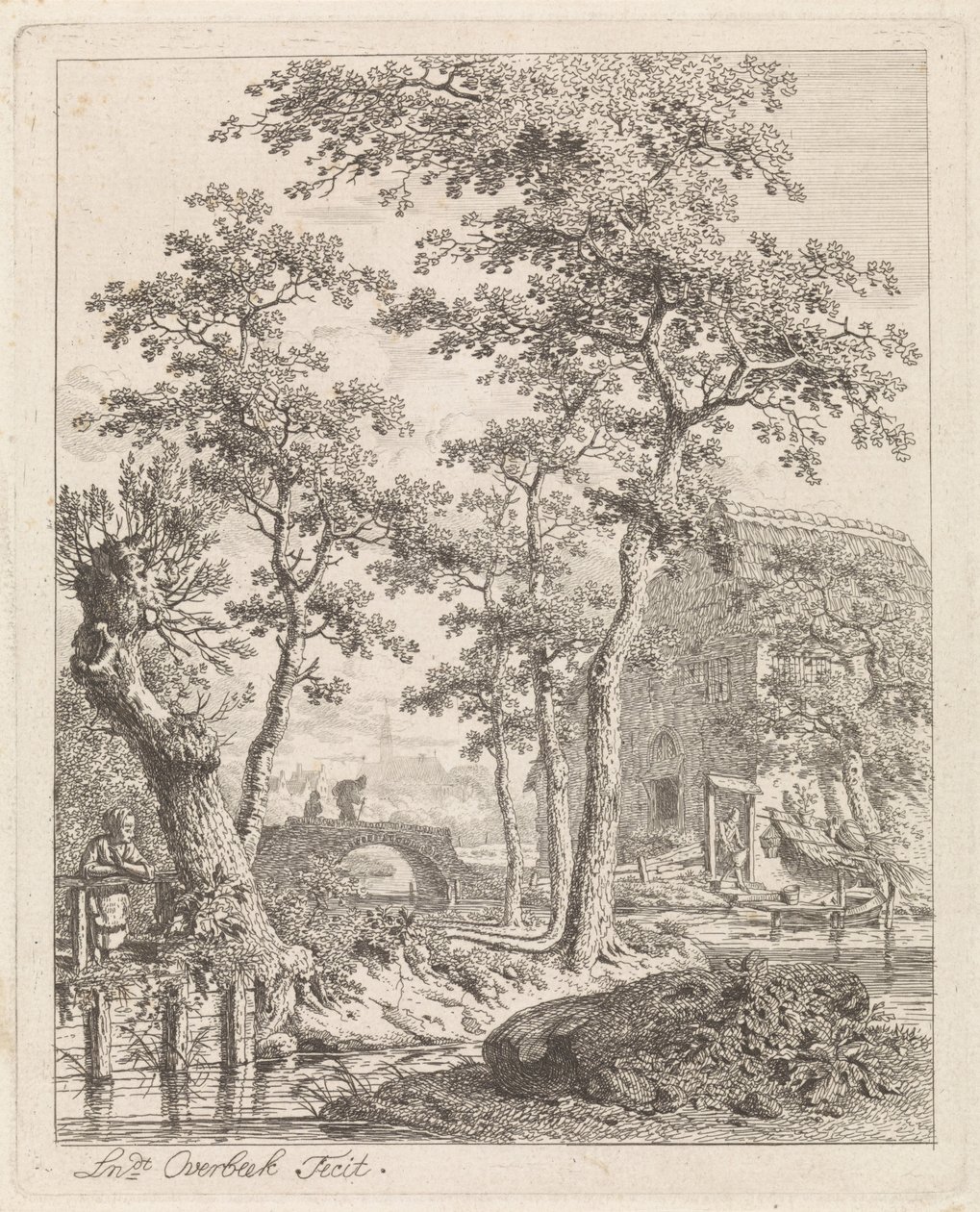 Gård på vandet Landskaber med figurer (serietitel) af Leendert Overbeek