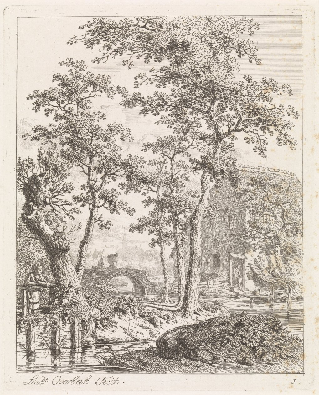 Gård på vandet Landskaber med figurer (serietitel) af Leendert Overbeek