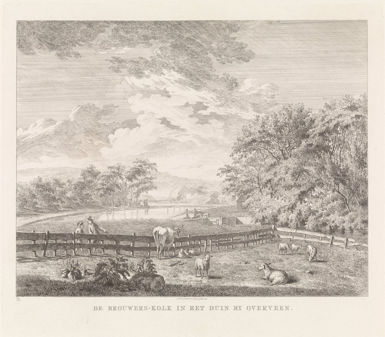 Bryggerikammer ved Overveen De Brouwers-Kolk i klitterne af Overveen (titel på objekt) Seværdigheder i nærheden af ​​Haarlem (serietitel) af Leendert Overbeek