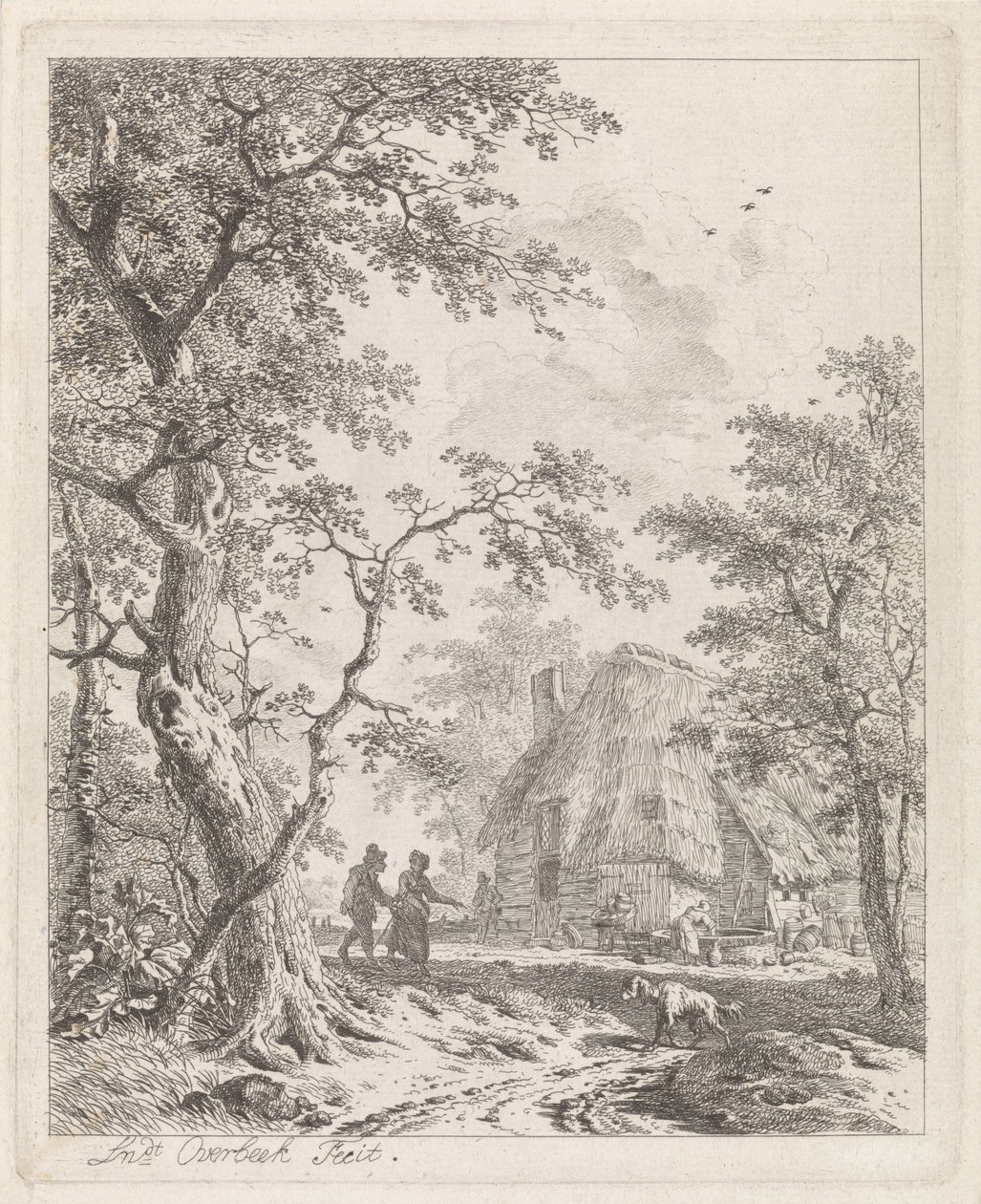 To vandrere på en gård Landskaber med figurer (serietitel) af Leendert Overbeek