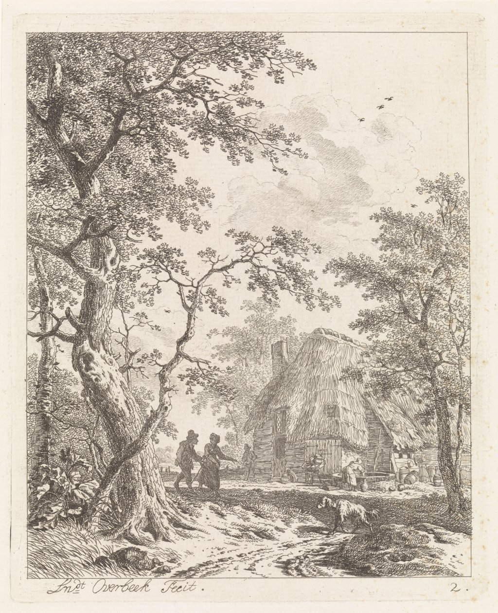 To vandrere på en gård Landskaber med figurer (serietitel) af Leendert Overbeek