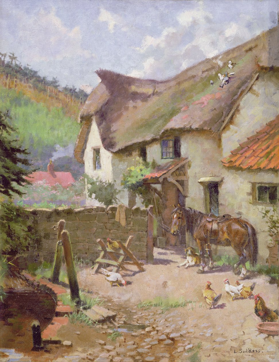 Gårdsplads, Porlock, Somerset af Leghe Suthers
