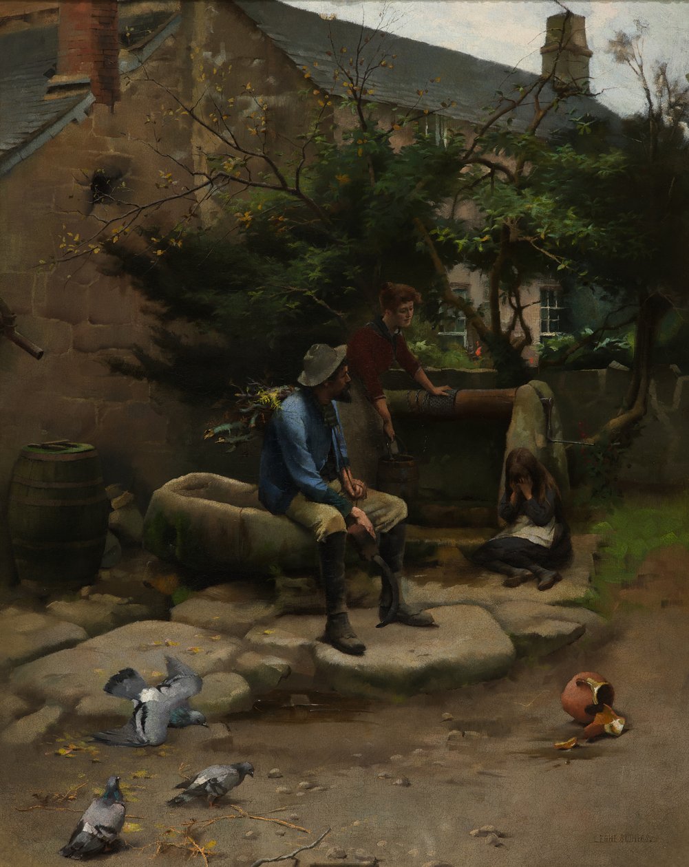 Broken Pot, ca. 1895 (olie på lærred) af Leghe Suthers