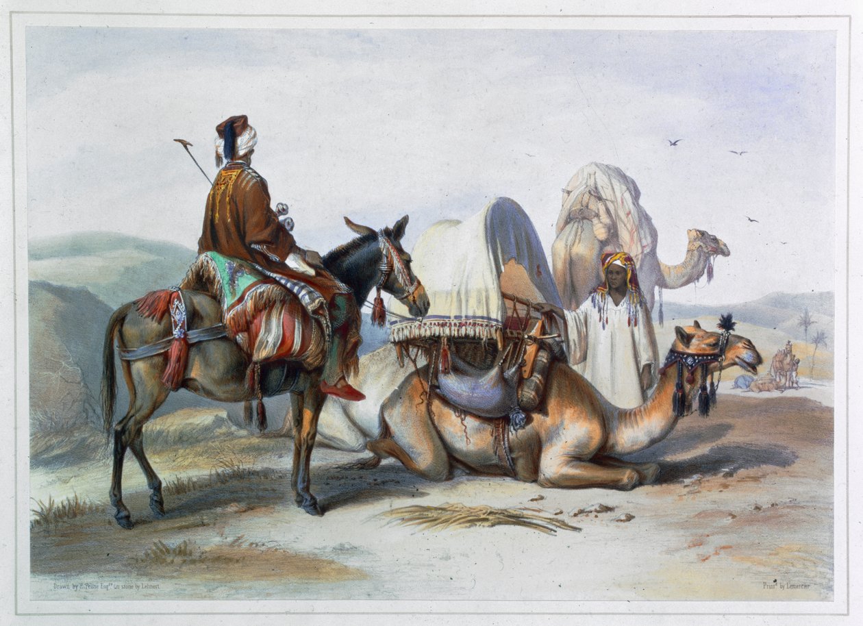 Kafila med en kamel med en hodesh, 1848 af Lehnert