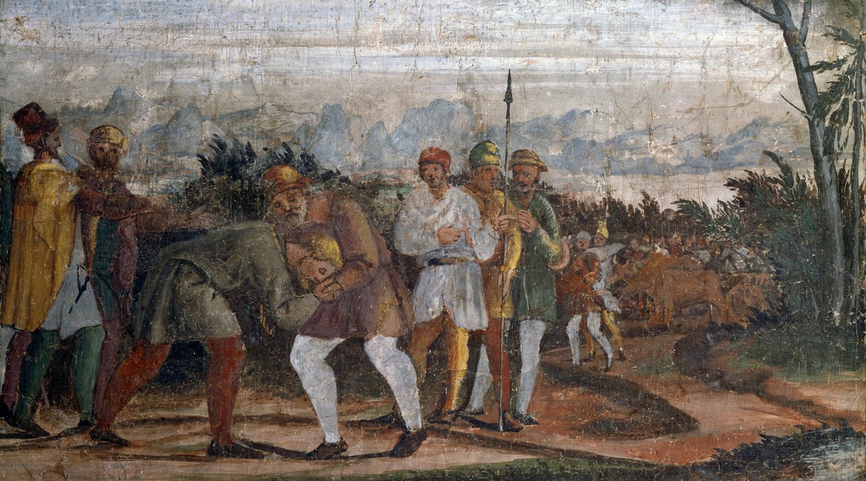 Scene fra den fortabte søns liv, af Circle of Lelio Orsi (1511-1587), Rocca di Novellara, Emilia-Romagna, Italien af Lelio Orsi da Novellara
