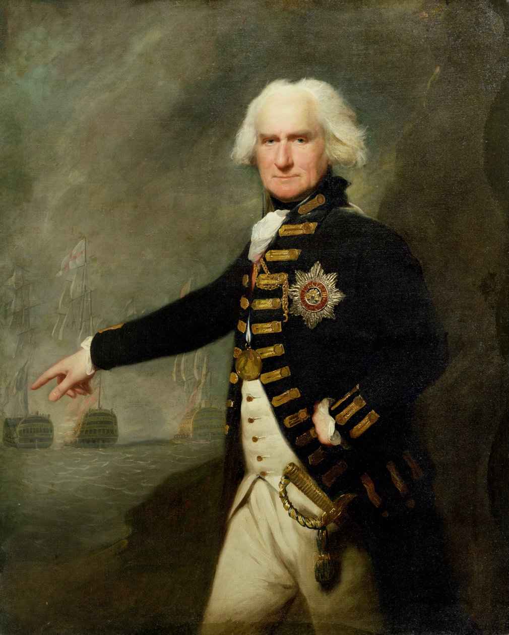 Admiral Lord Bridport (1727-1814) ca. 1795 (olie på lærred) af Lemuel Francis Abbott