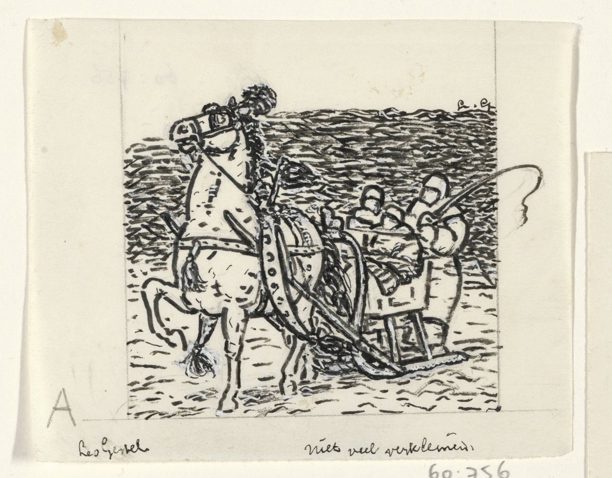Kane trukket af en hest af Leo Gestel (signed by artist)
