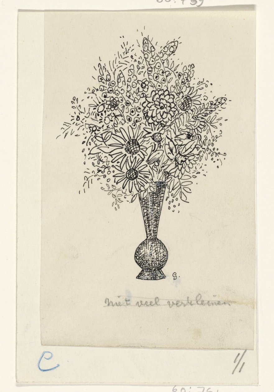 blomster vase af Leo Gestel (signed by artist)