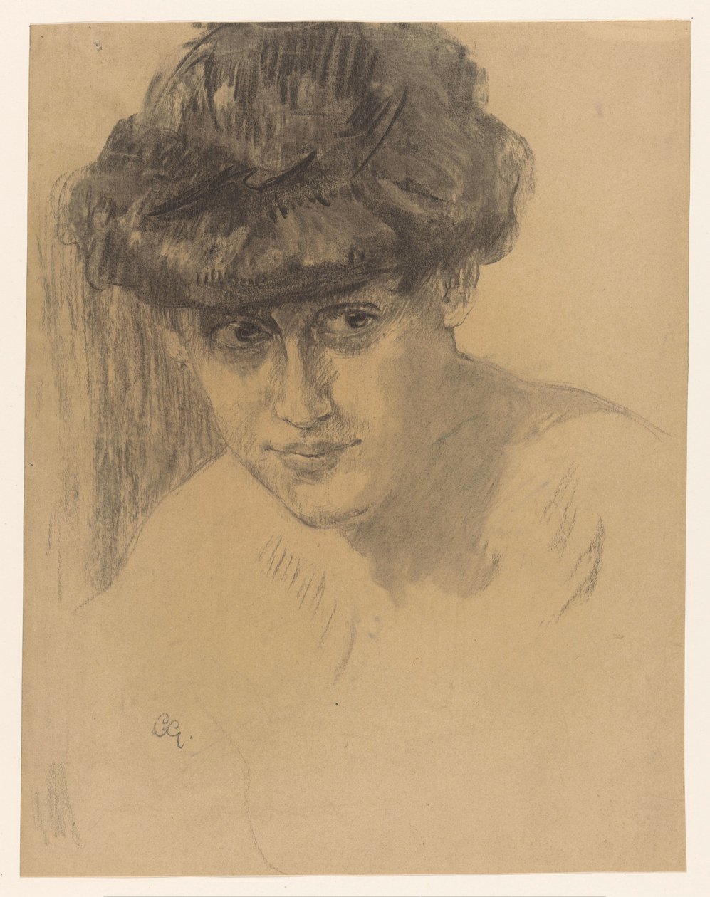 Buste af en kvinde med håret op af Leo Gestel (signed by artist)