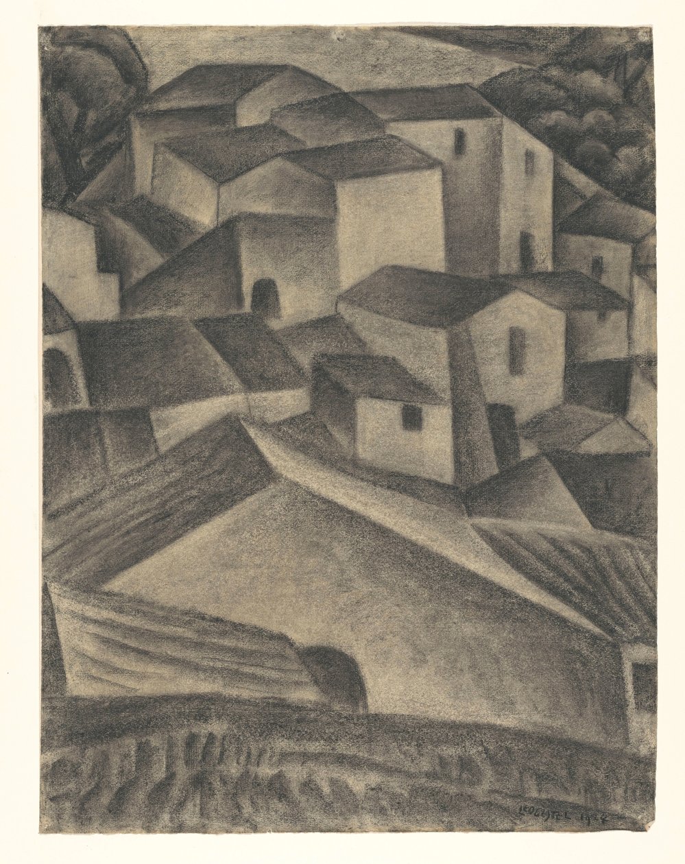 Huse i en italiensk landsby af Leo Gestel (signed by artist)