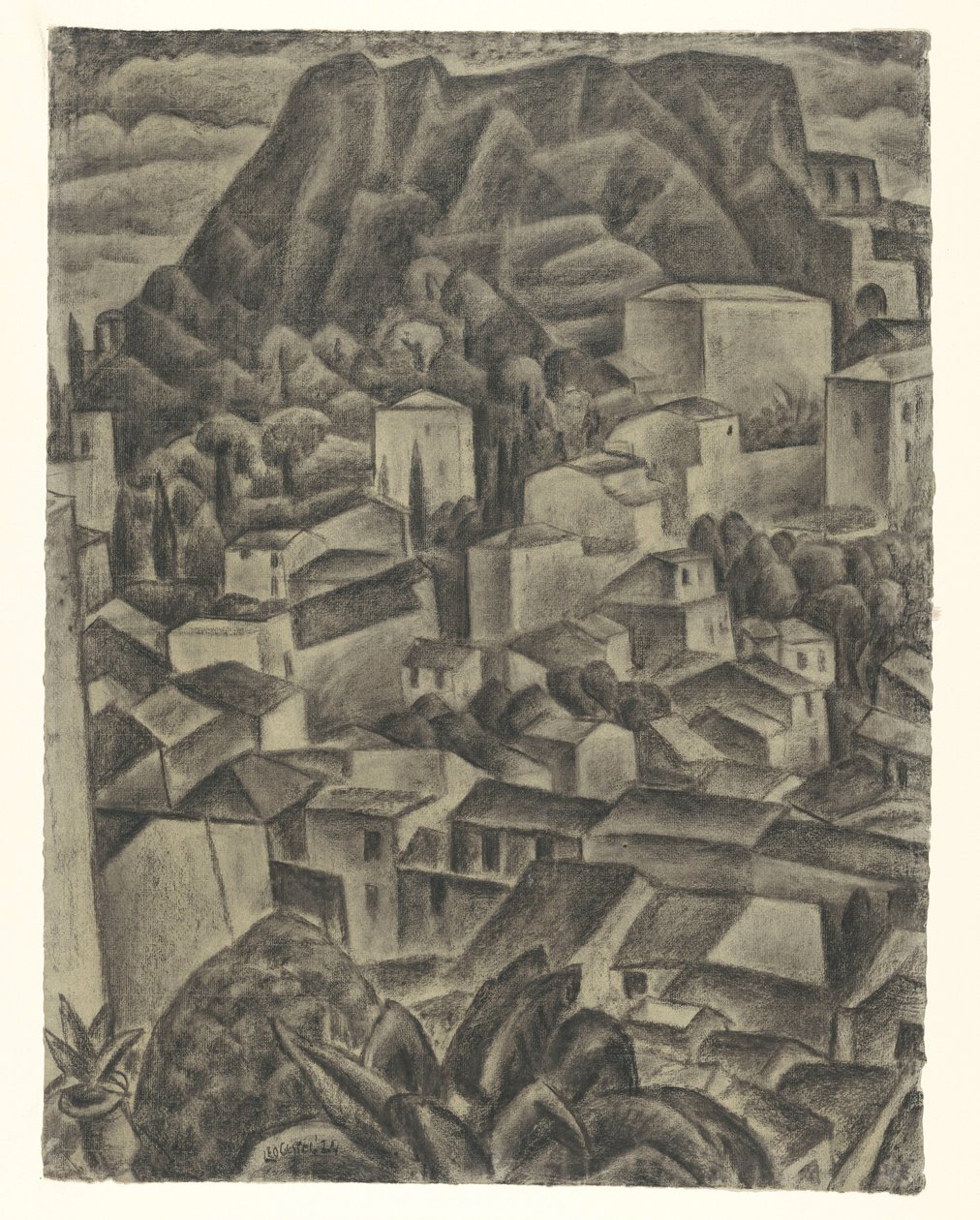 Italiensk bjerglandsby af Leo Gestel (signed by artist)
