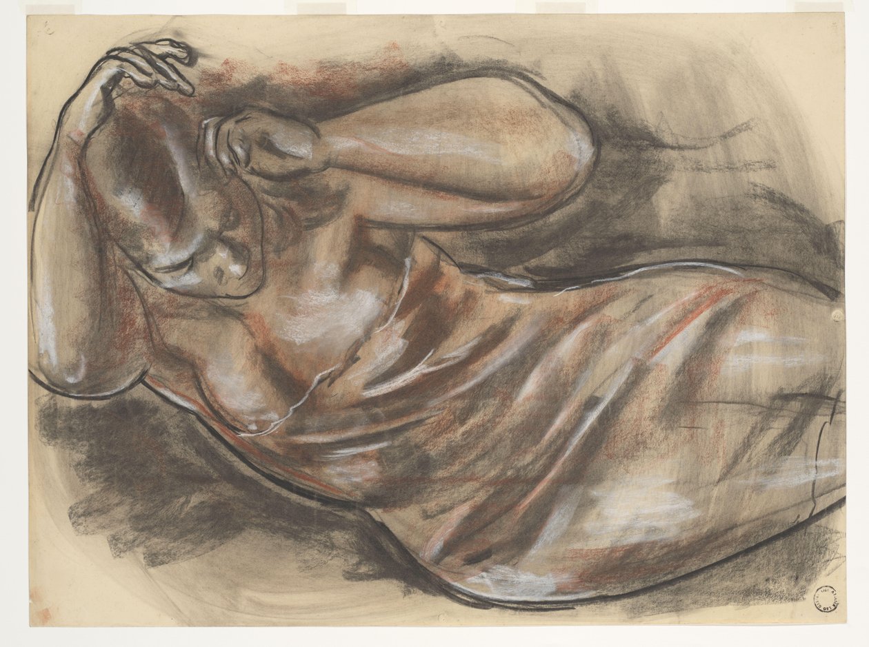 Liggende nøgen (original titel) af Leo Gestel (signed by artist)
