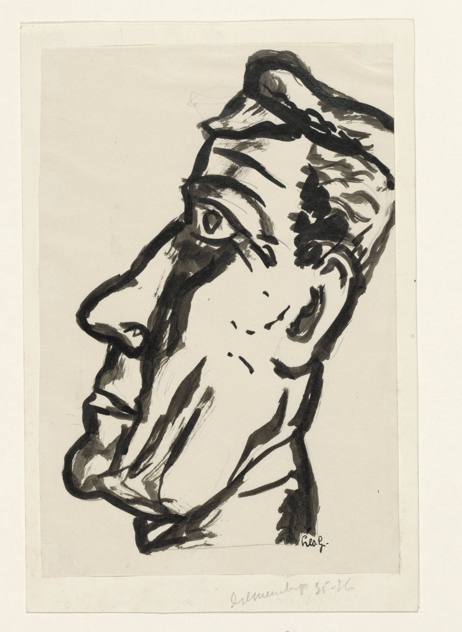 Mands hoved af Leo Gestel (signed by artist)