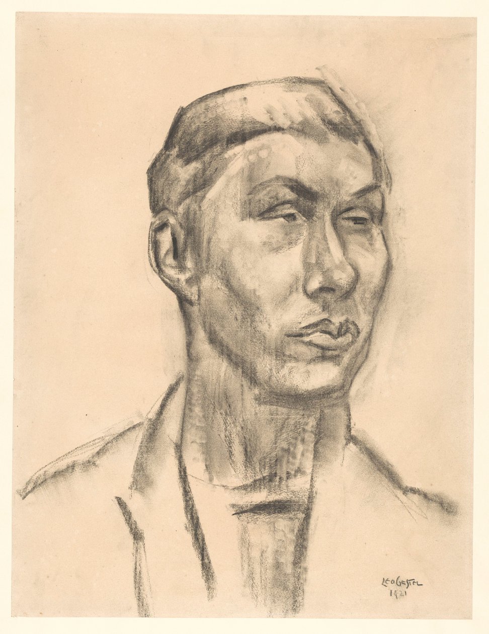 Portræt af en ukendt mand af Leo Gestel (signed by artist)