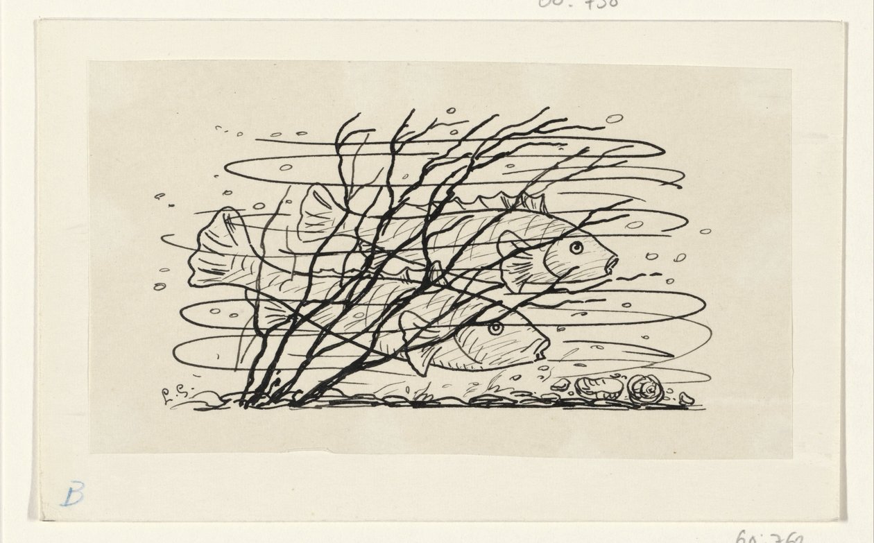 To fisk i vandet af Leo Gestel (signed by artist)