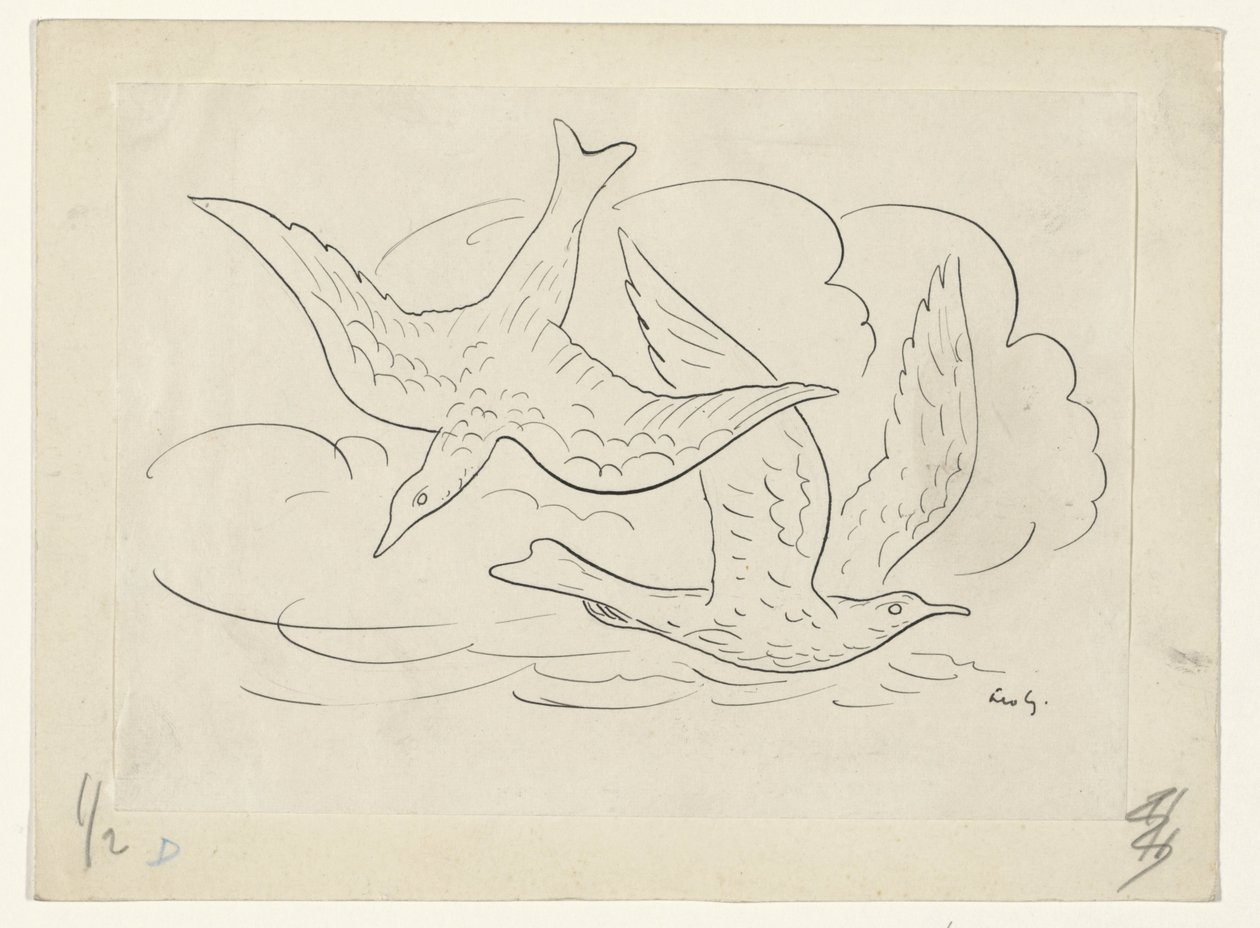 to fugle af Leo Gestel (signed by artist)