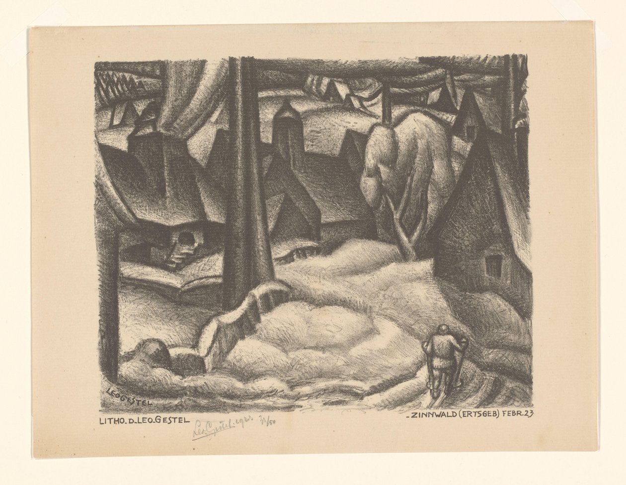 Zinnwald (Ertsgebergte) (original titel på objekt) af Leo Gestel (signed by artist)
