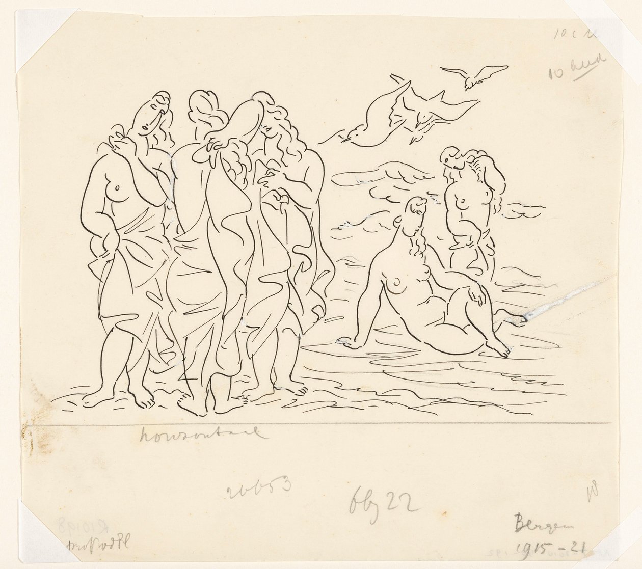 Badende (skitse) af Leo Gestel