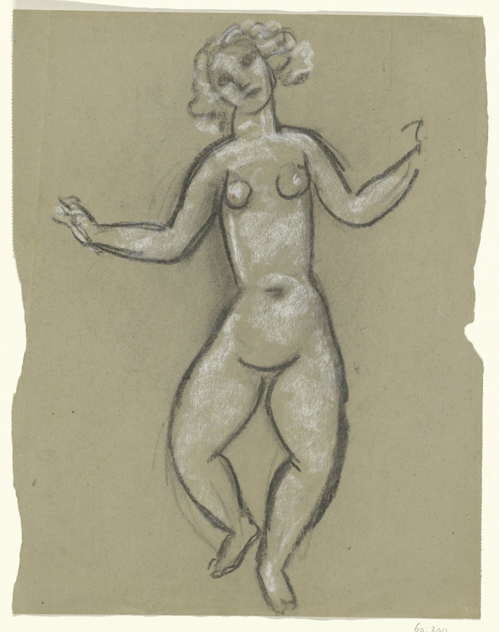 Dansende kvindelig nøgen af Leo Gestel