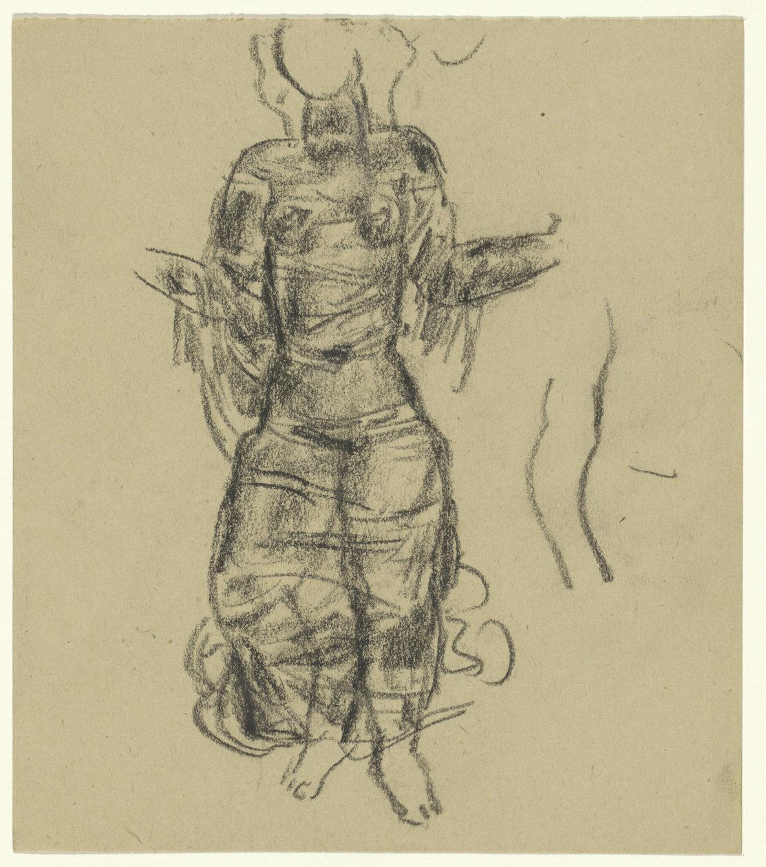 Dansende kvinde i gennemsigtige gardiner af Leo Gestel