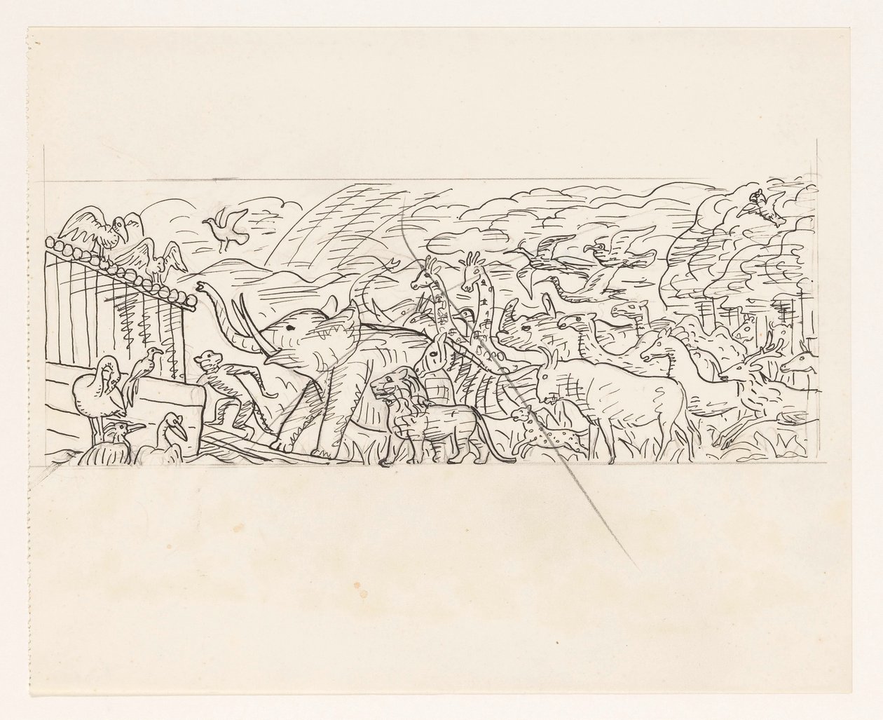Dyr, der går ombord i Noahs ark af Leo Gestel